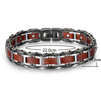 Bracelet magnétique bois Griffed Acajou, vue 3 sur fond blanc