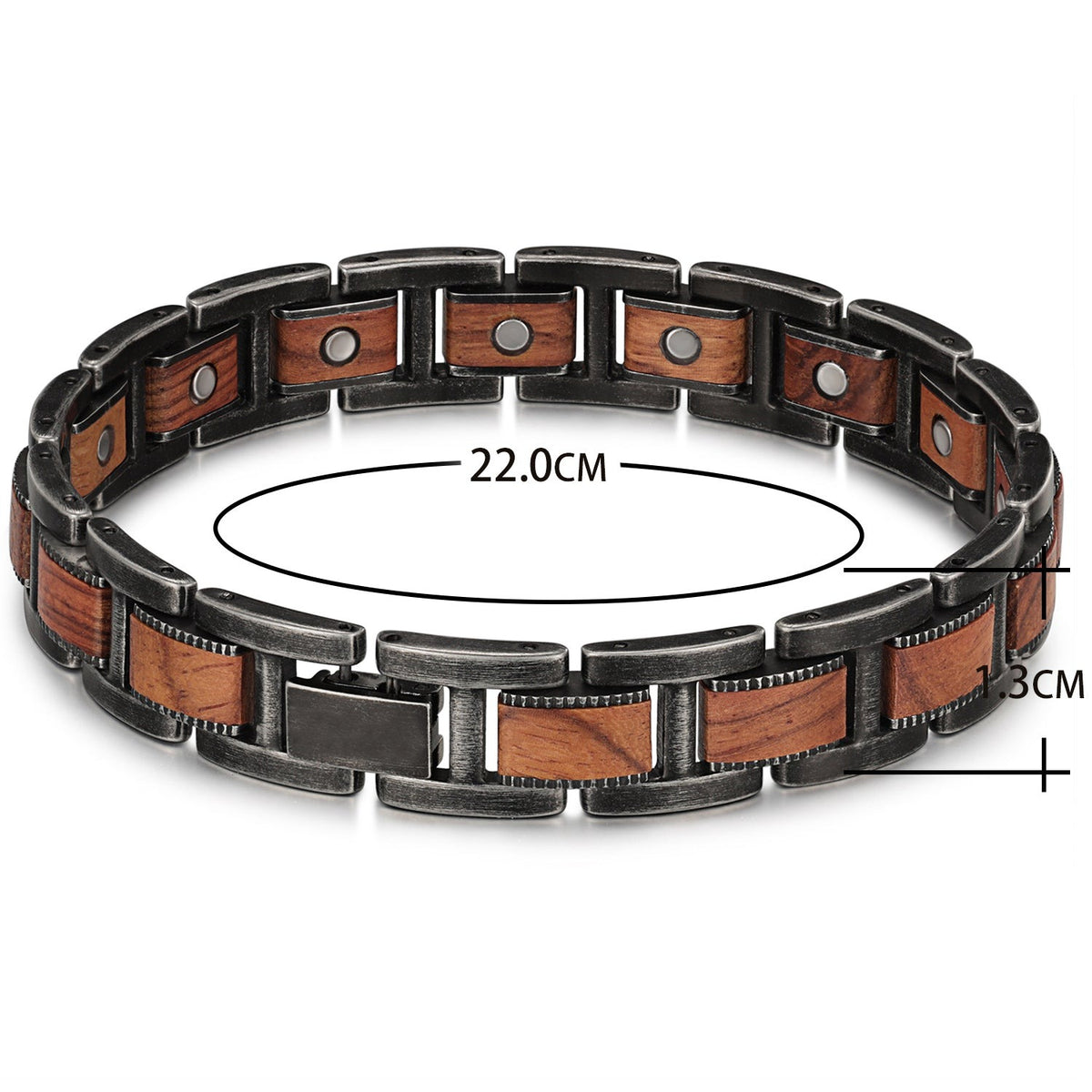 Bracelet magnétique bois Marshal, vue 3 sur fond blanc