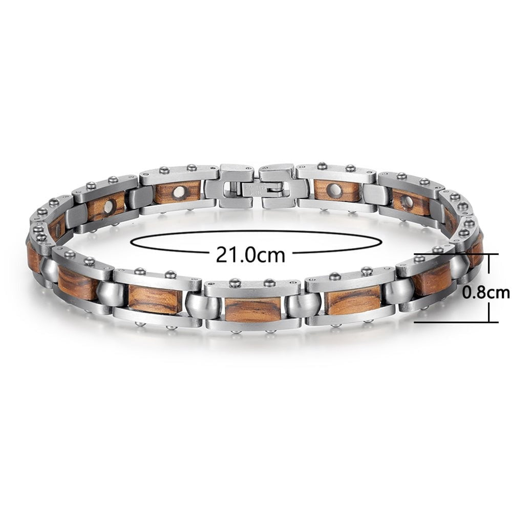 Bracelet magnetique bois - Slim Zebra