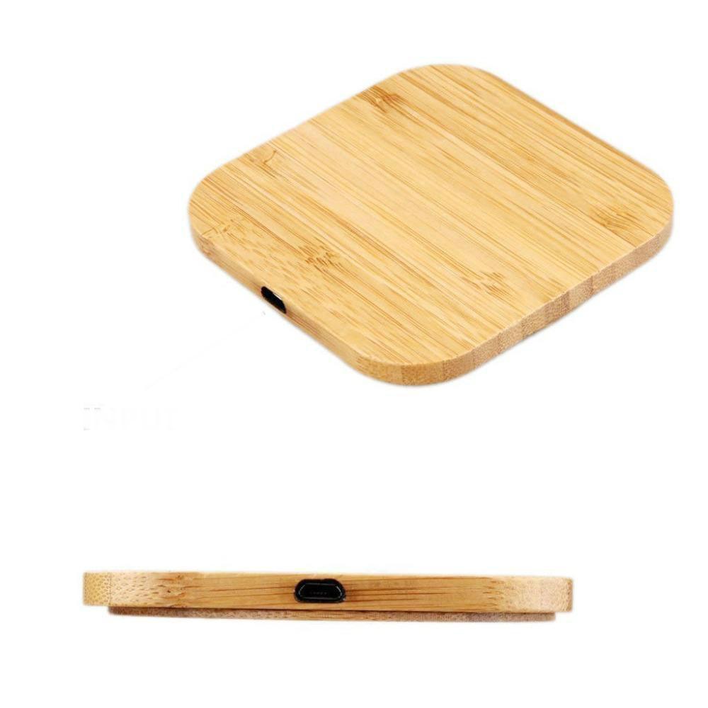 Chargeur sans fil bois Bambou, vue 2 sur fond blanc