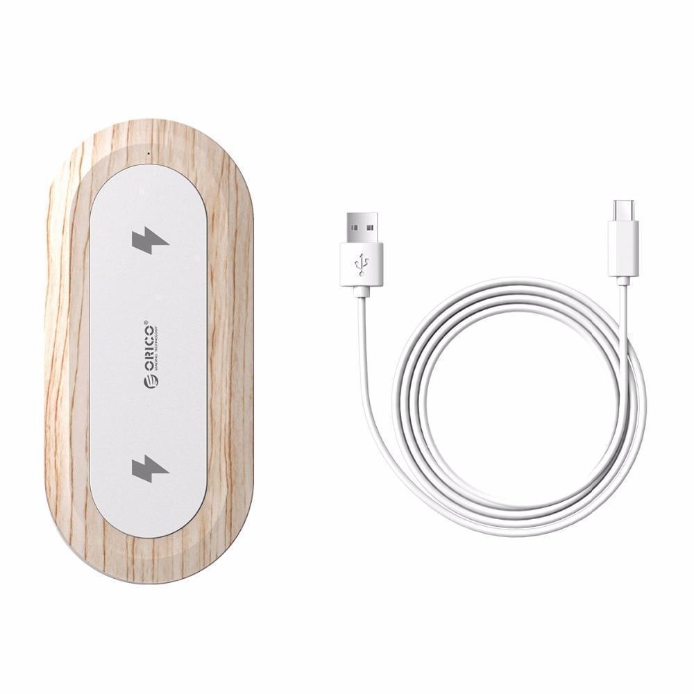 WOC2-WD Chargeur sans fil Bois - Double