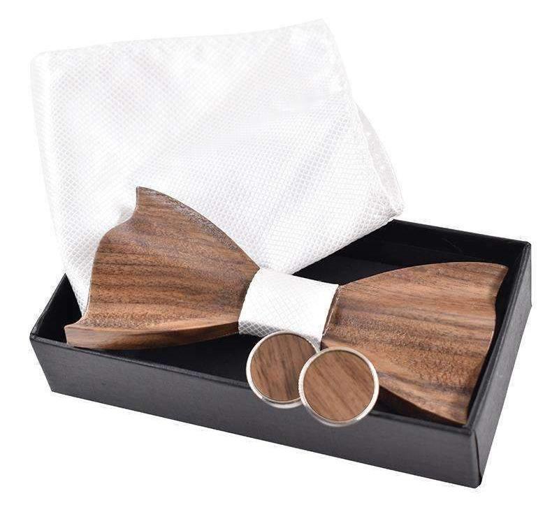 Coffret noeud papillon bois Kaga, vue 2 sur fond blanc