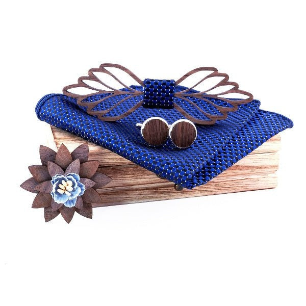 Coffret noeud papillon bois mariage Butterfly, vue 3 sur fond blanc