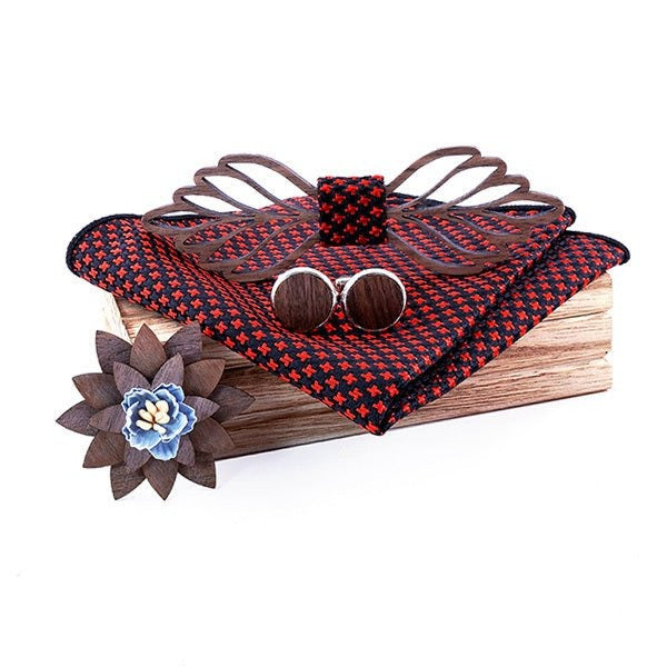 Coffret noeud papillon bois mariage Butterfly, vue 4 sur fond blanc