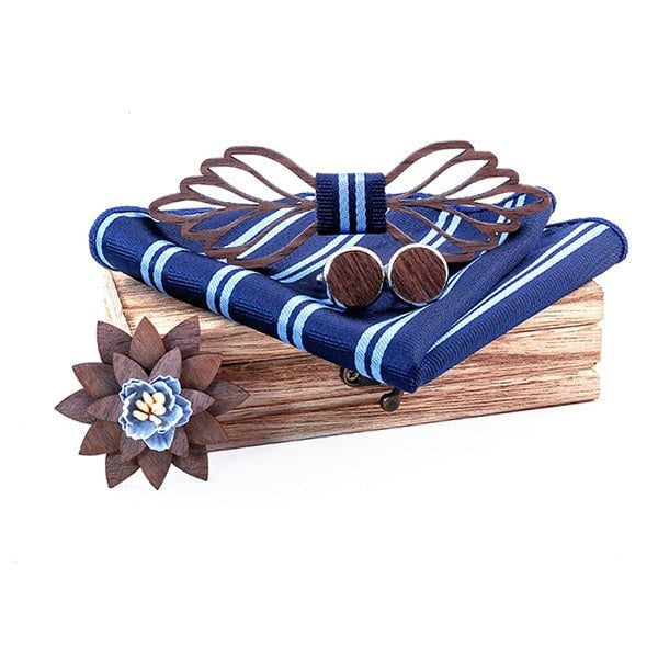 Coffret noeud papillon bois mariage Butterfly, vue 6 sur fond blanc