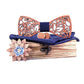 Coffret noeud papillon bois mariage Leaf, vue 3 sur fond blanc