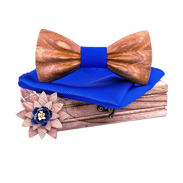 Coffret noeud papillon bois mariage Oldies, vue 10 sur fond blanc