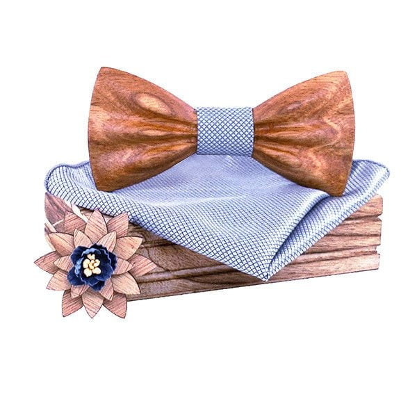 Coffret noeud papillon bois mariage Oldies, vue 12 sur fond blanc