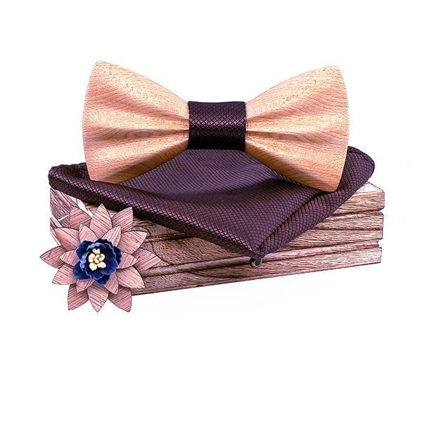 Coffret noeud papillon bois mariage Oldies, vue 14 sur fond blanc