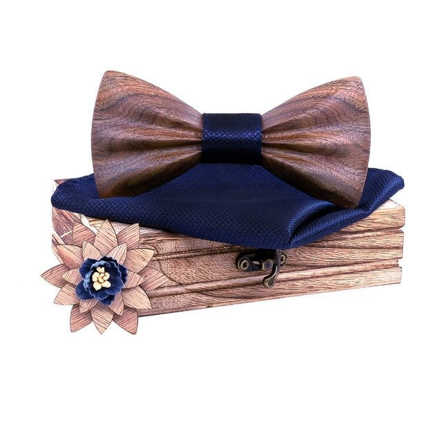 Coffret noeud papillon bois mariage Oldies, vue 6 sur fond blanc