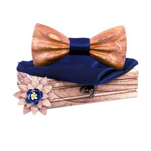 Coffret noeud papillon bois mariage Oldies, vue 7 sur fond blanc