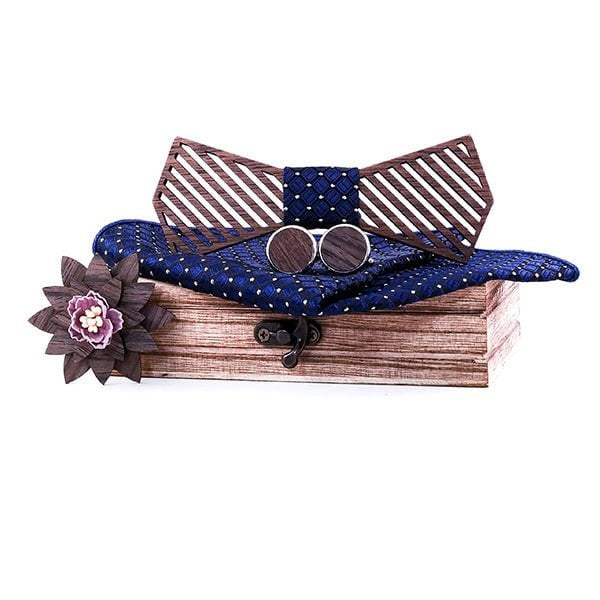 Coffret noeud papillon bois mariage Refined, vue 7 sur fond blanc