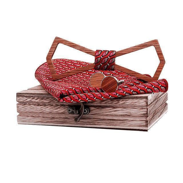 Coffret noeud papillon bois Pillar, vue 3 sur fond blanc