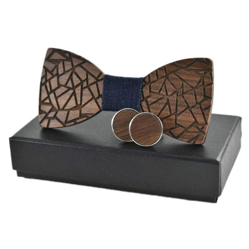 Coffret noeud papillon bois Pumila, vue 2 sur fond blanc