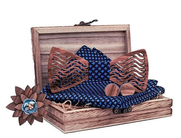 Coffret Noeud Papillon Bois - Stripe