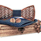 Coffret noeud papillon bois Stripe, vue 3 sur fond blanc