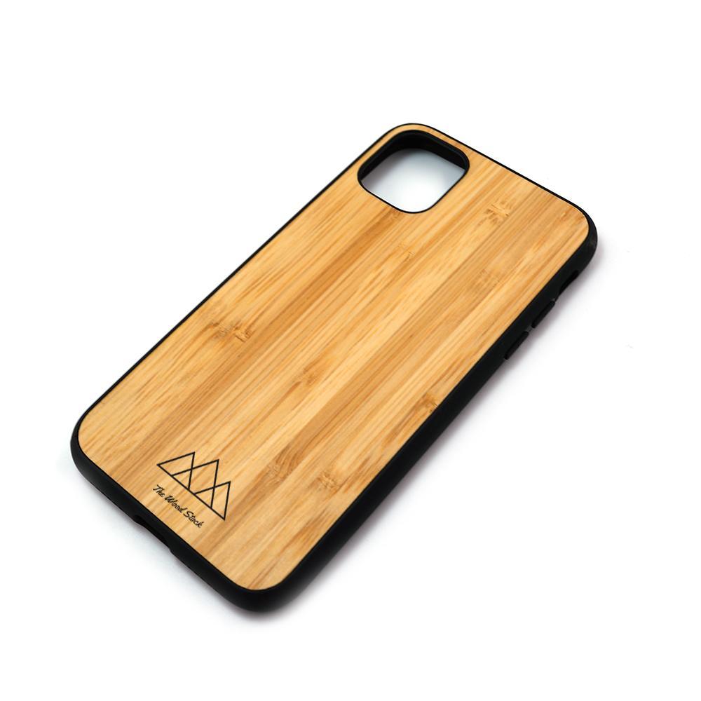 Coque iPhone en bois Oli, vue 2 sur fond blanc