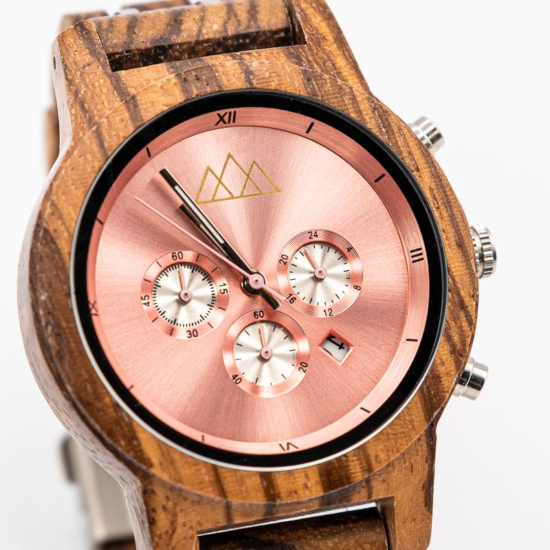 Grosse montre femme en bois Outdoor Zebra en situation, photo 2