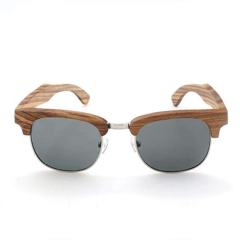 Lunettes en bois clubmaster Gris, vue 2 sur fond blanc
