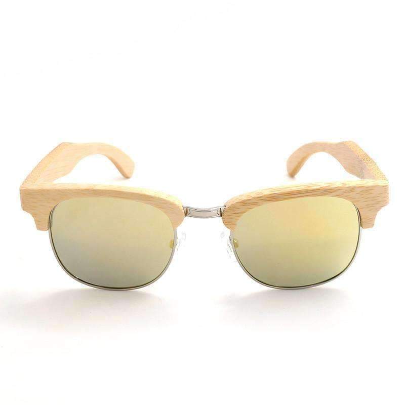 Lunettes en bois clubmaster Sun, vue 2 sur fond blanc