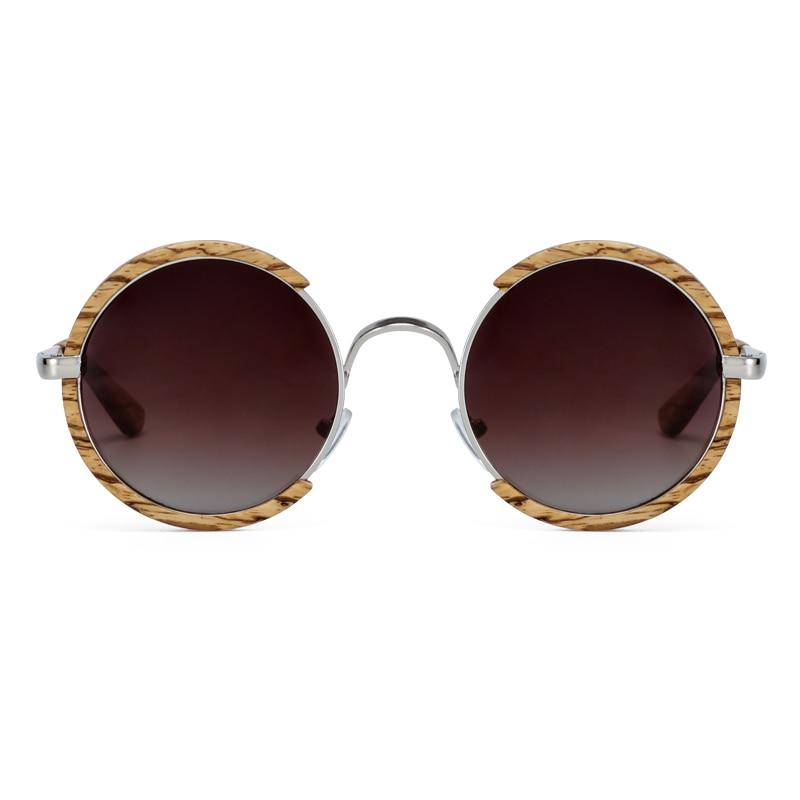 Lunettes en bois ronde Steam Zebra, vue 2 sur fond blanc