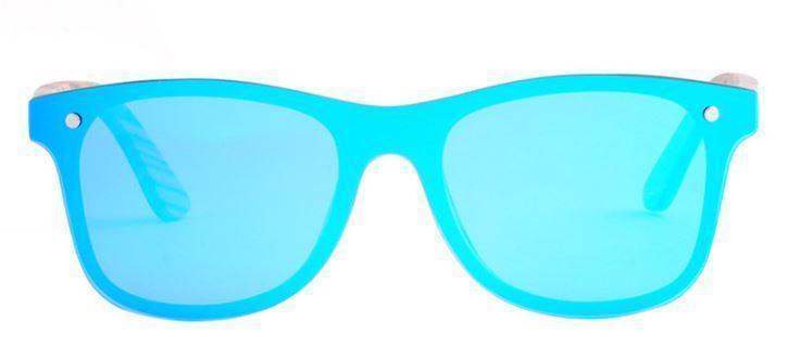 Lunettes en bois wayfarer Full Bleu, vue 2 sur fond blanc