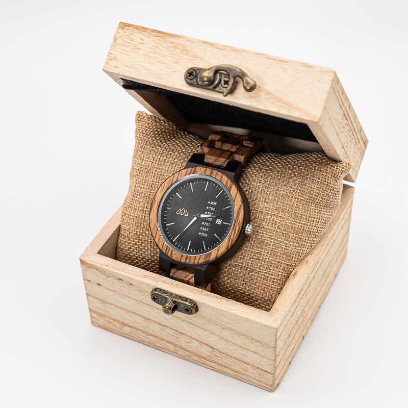Montre bois bio Fashion Black, vue 2 sur fond blanc