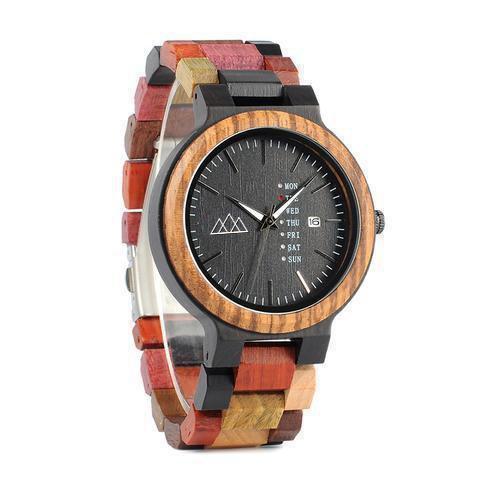 Montre en bois couleur Fashion Color, vue 3 sur fond blanc