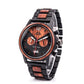 Montre en bois homme bordeaux Indiana Red, vue 2 sur fond blanc