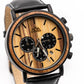 Montre en bois homme bracelet cuir Zebra Marshal Cuir en situation, photo 2