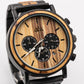Montre en bois homme cadran noir Zebra Marshal en situation, photo 2