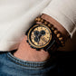 Montre en bois homme cadran noir Zebra Marshal en situation, photo 3