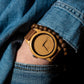 Montre en bois homme cuir Pur Line en situation, photo 2