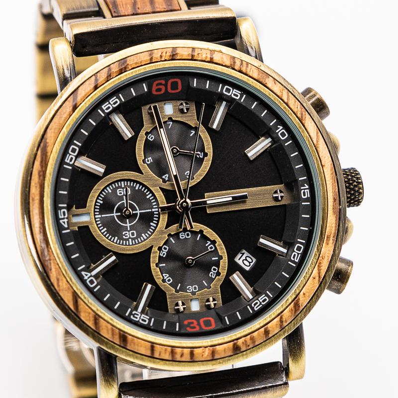 Montre en bois homme Paris Kao en situation, photo 2
