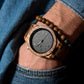 Montre en bois homme à quartz Roma Zebra en situation