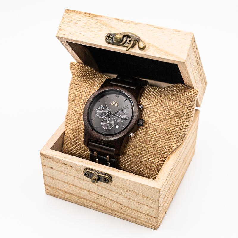 Montre bois pour homme Sport Dark, vue 2 sur fond blanc