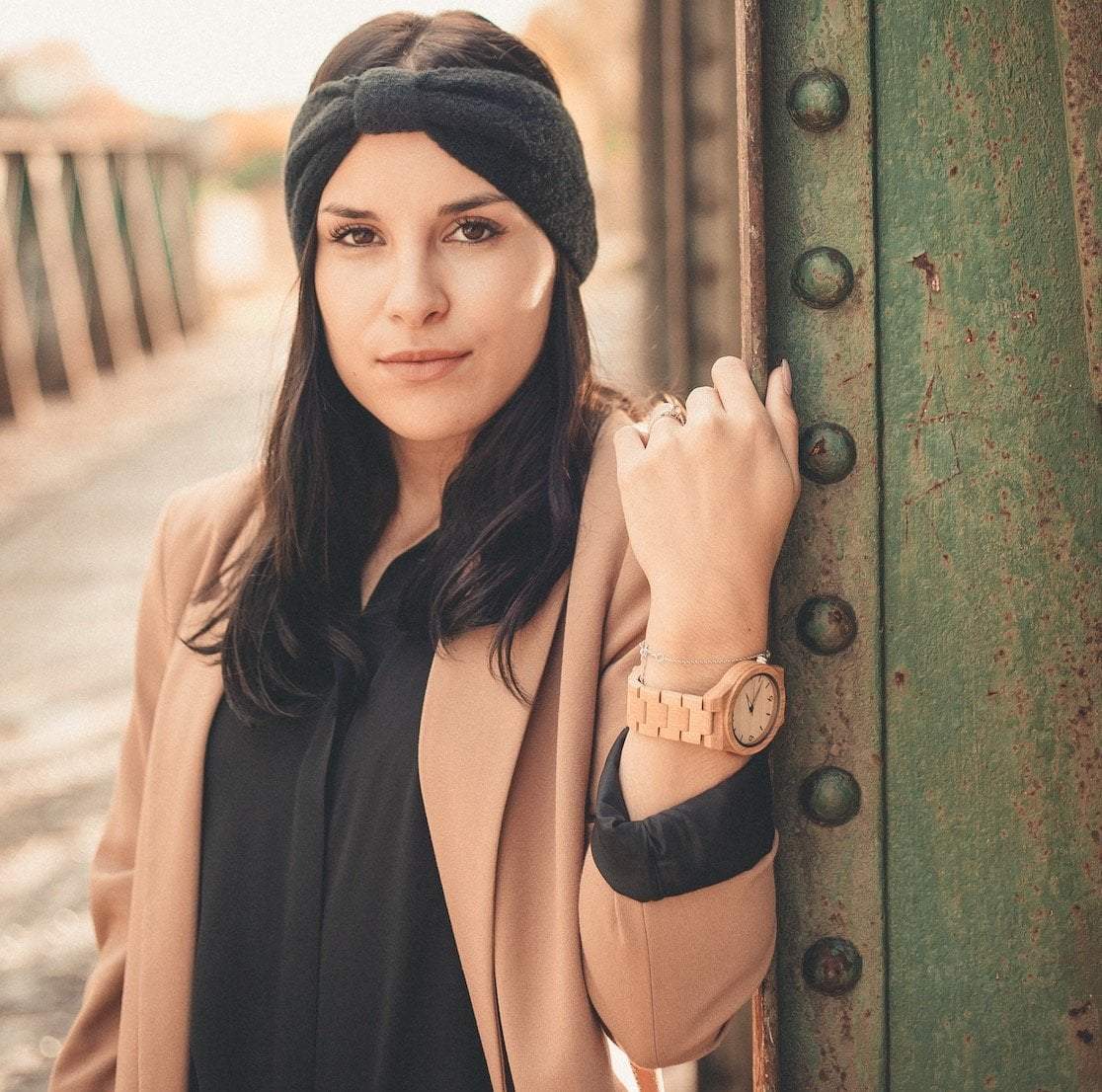 Montre en bois quartz Light Bamboo en situation