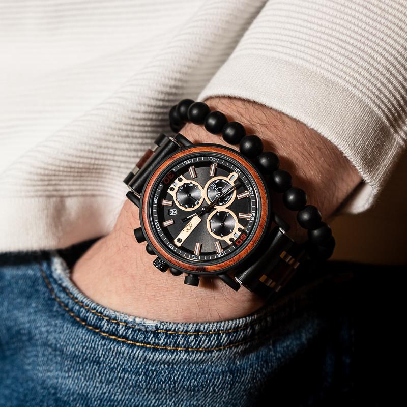 Montre en bois suisse homme Griffed en situation, photo 3