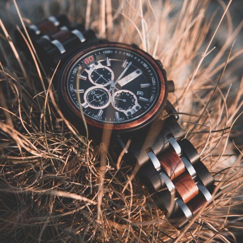 Montre en bois suisse homme Griffed en situation