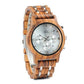 Montre en bois suisse Sport Roma Zebra, vue 3 sur fond blanc