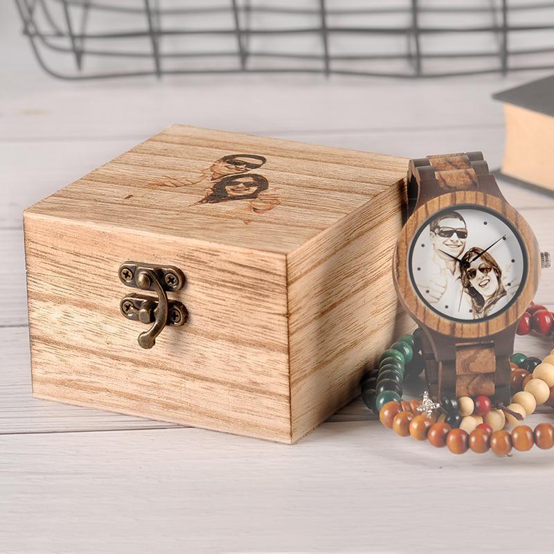 Montre en Bois Personnalisable avec Photo The Wood Stock