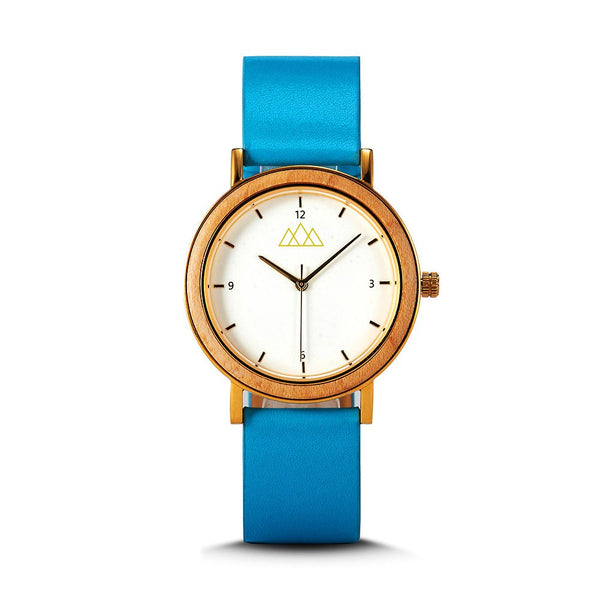 Montre en Bois Femme Bleue