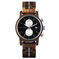 Montre en Bois Homme Ronde Cadran Noir - Brooklyn Black