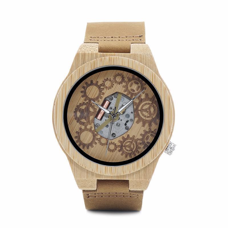 Montre en Bois Homme Squelette