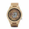 Montre en Bois Homme Squelette - Pur Engraved