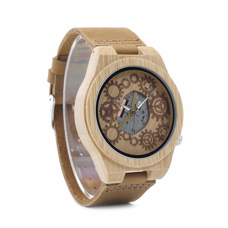 Montre en Bois femme Squelette
