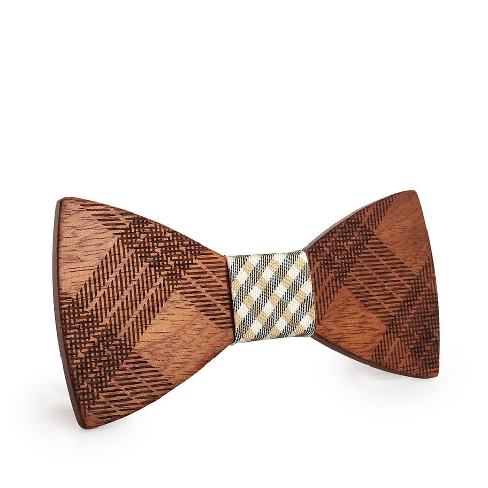 Noeud papillon bois homme Crossed, vue 3 sur fond blanc