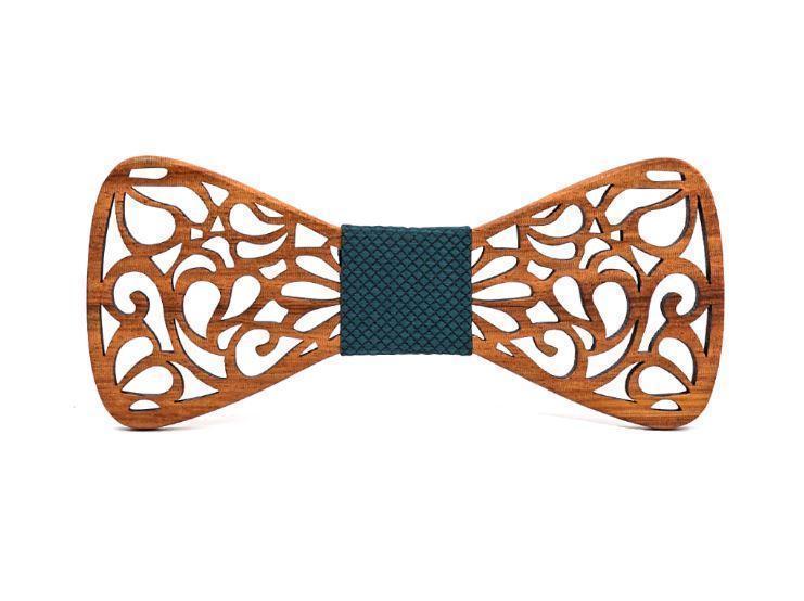 Noeud papillon bois homme Koï, vue 2 sur fond blanc