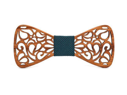 Noeud papillon bois homme Koï, vue 2 sur fond blanc