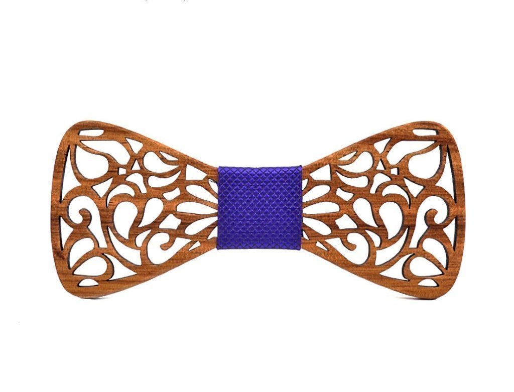 Noeud papillon bois homme Koï, vue 4 sur fond blanc